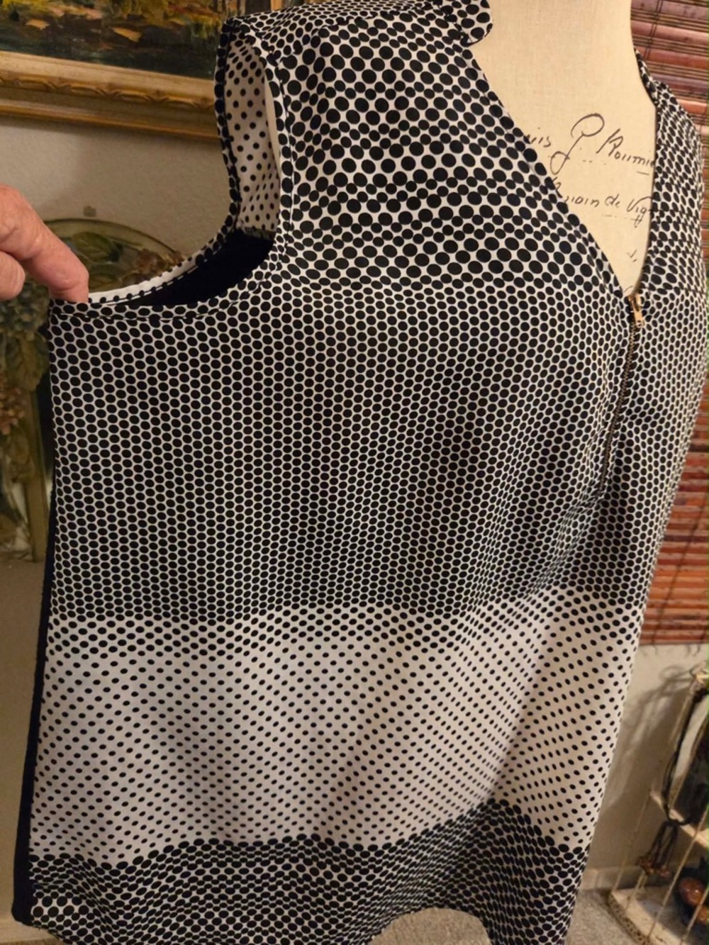 Perseption Black & White Polka Dot Shift Dress - Picture 4 of 5